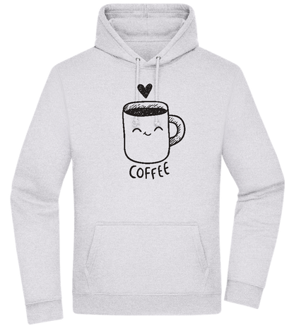 Smiling Coffee Design - Premium Essential Unisex Hoodie_ORION GREY II_front