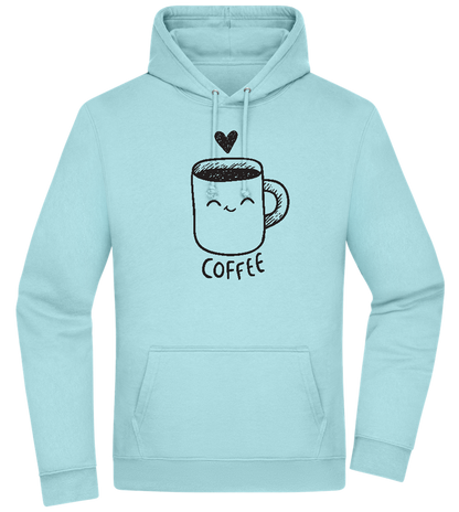 Smiling Coffee Design - Premium Essential Unisex Hoodie_POOL BLUE_front