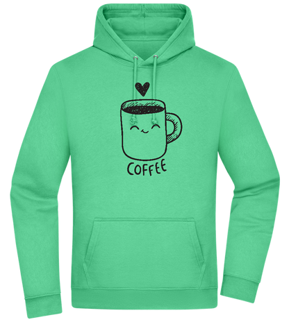 Smiling Coffee Design - Premium Essential Unisex Hoodie_SPRING GREEN_front