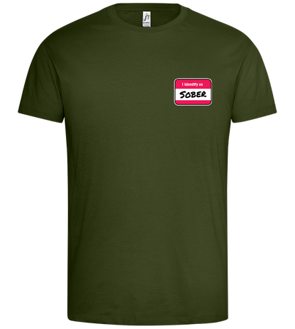 I Identify Sober Design - Premium men's t-shirt_ARMY_front