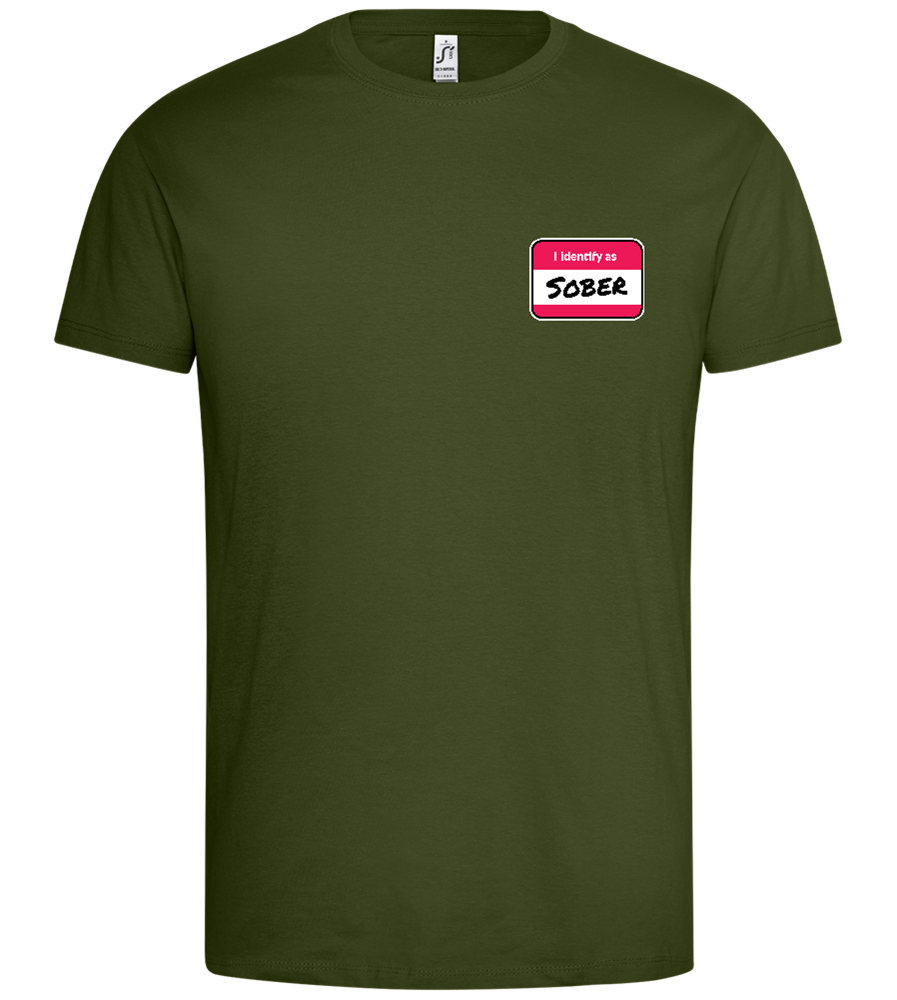 I Identify Sober Design - Premium men's t-shirt_DARK KHAKI_front