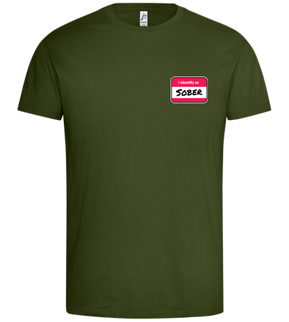 I Identify Sober Design - Premium men's t-shirt_DARK KHAKI_front