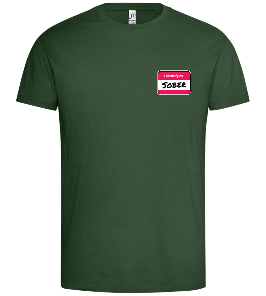 I Identify Sober Design - Premium men's t-shirt_GREEN BOTTLE_front