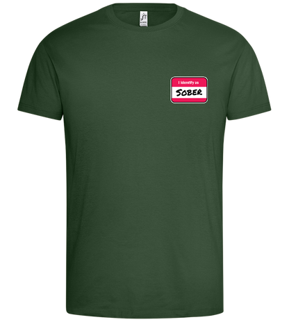 I Identify Sober Design - Premium men's t-shirt_GREEN BOTTLE_front