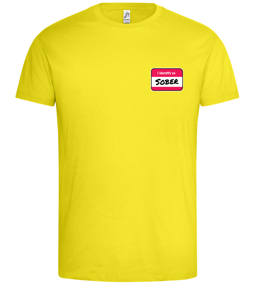 I Identify Sober Design - Premium men's t-shirt_LEMON_front