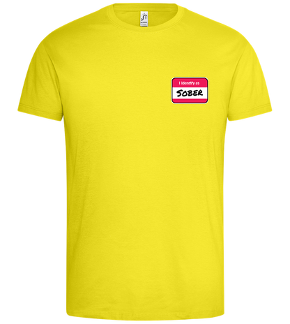 I Identify Sober Design - Premium men's t-shirt_LEMON_front