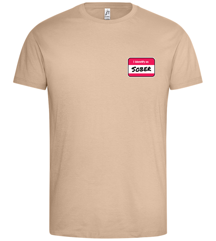 I Identify Sober Design - Premium men's t-shirt_SAND_front