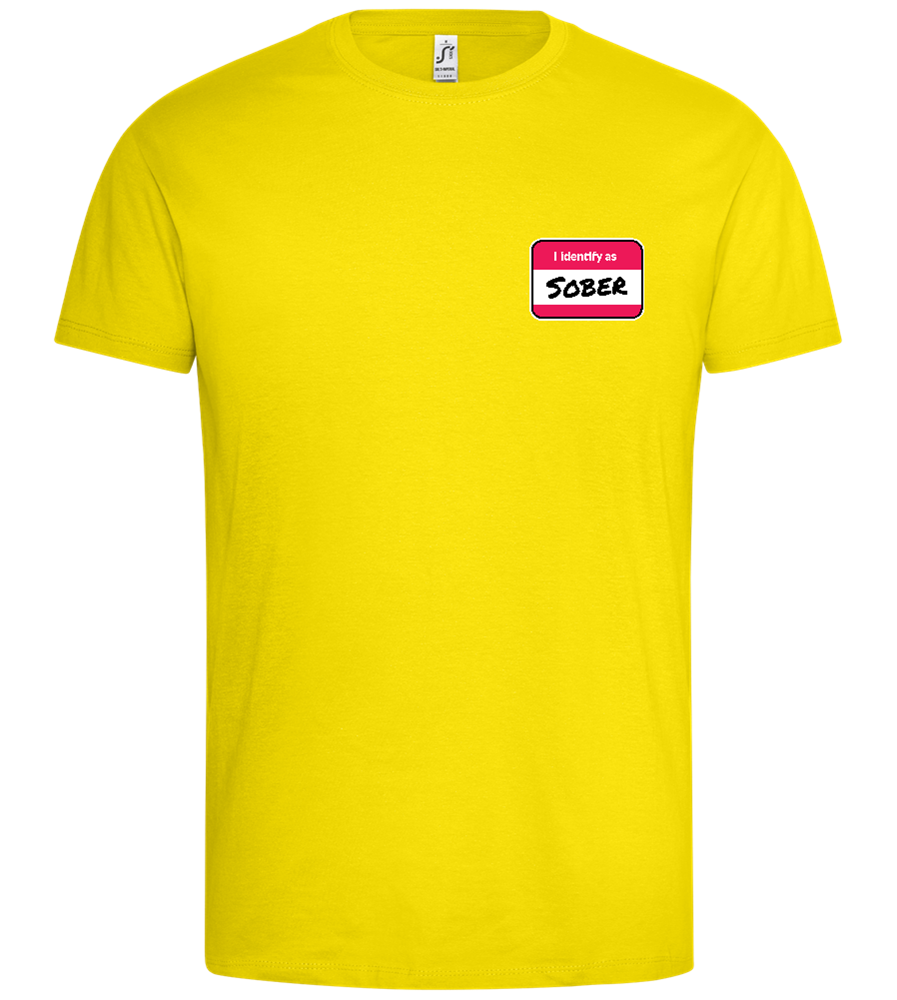 I Identify Sober Design - Premium men's t-shirt_YELLOW_front