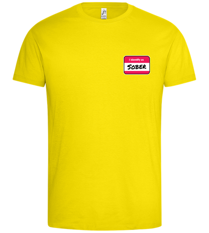 I Identify Sober Design - Premium men's t-shirt_YELLOW_front