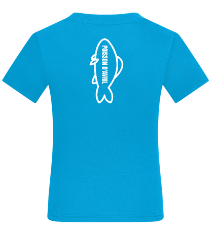 Design Poisson D'avril - Comfort kids fitted t-shirt_TURQUOISE_back