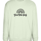 Good Vibes Only Rainbow Design - Comfort Essential Unisex Sweater_CREAMY GREEN_front