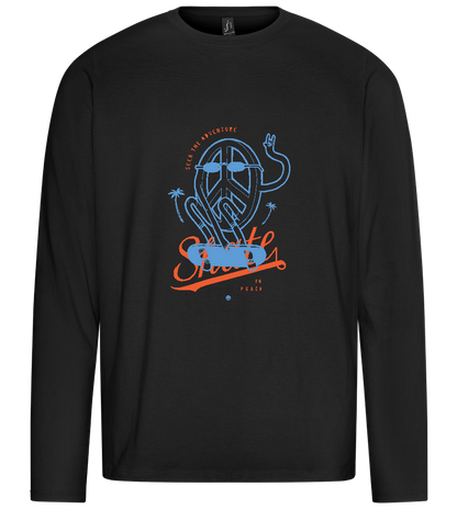 Skate Peace Design - Premium men's long sleeve t-shirt_DEEP BLACK_front