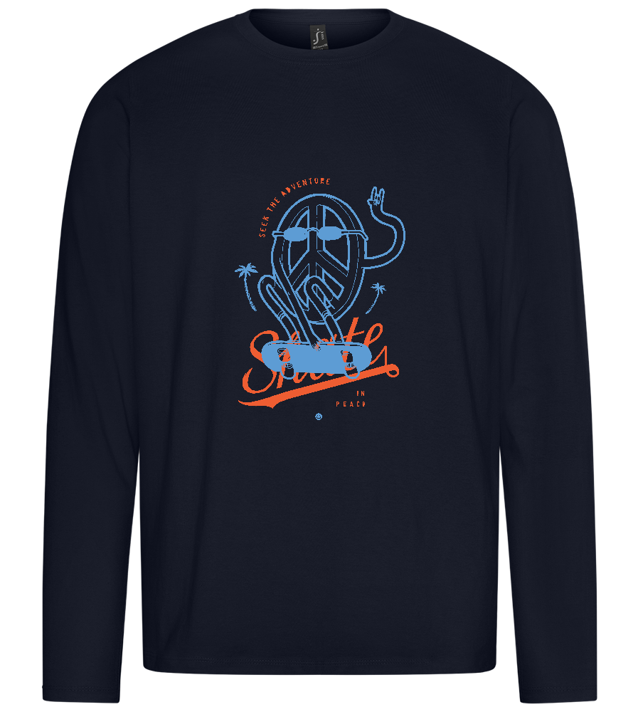 Skate Peace Design - Premium men's long sleeve t-shirt_FRENCH NAVY_front