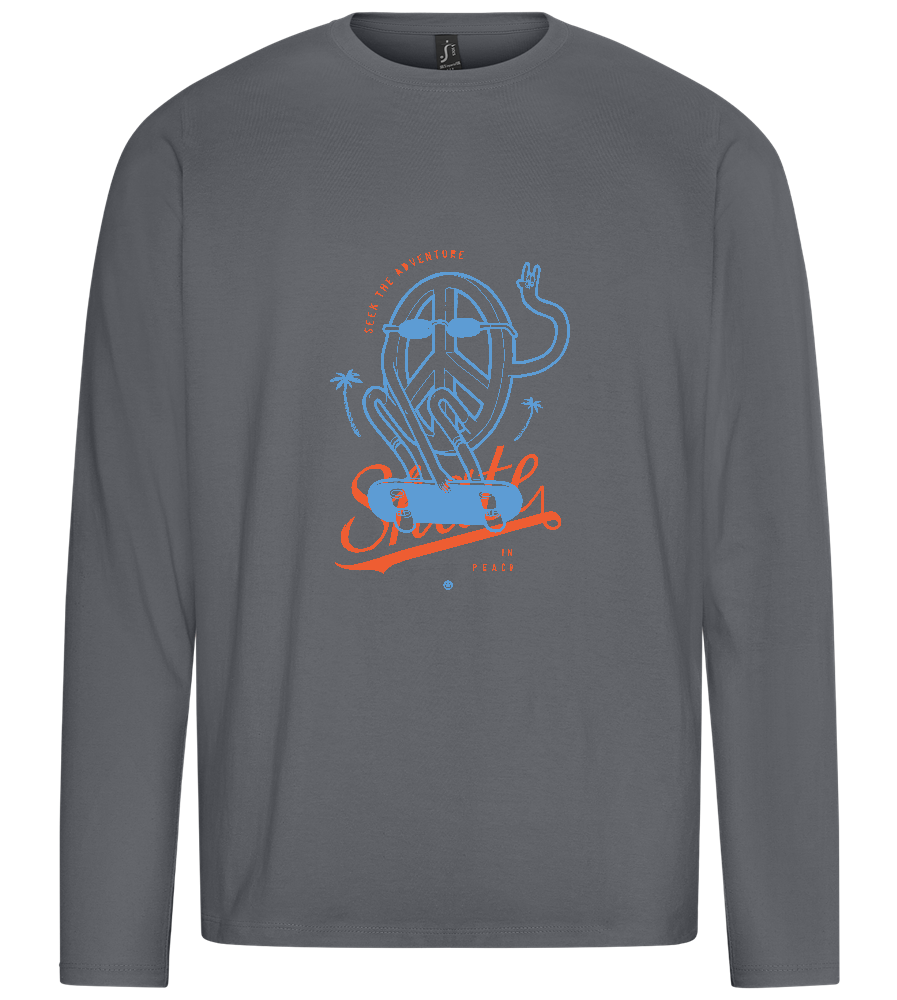 Skate Peace Design - Premium men's long sleeve t-shirt_MOUSE GREY_front