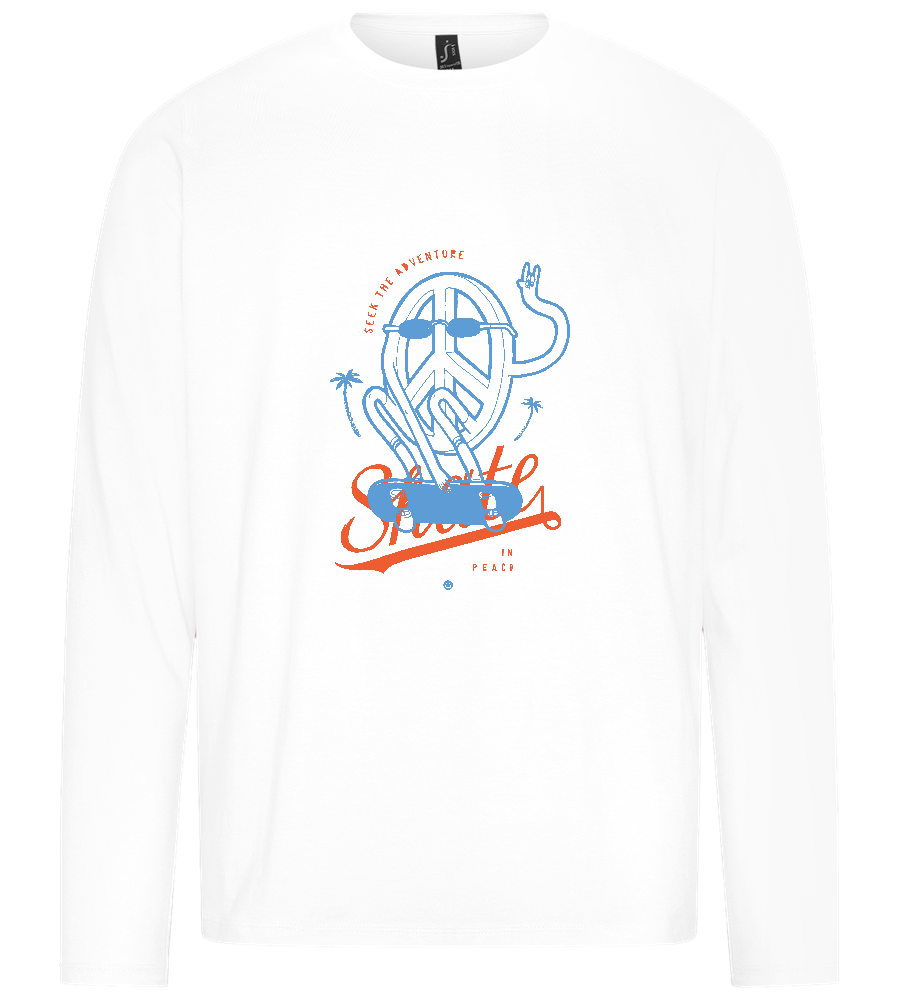 Skate Peace Design - Premium men's long sleeve t-shirt_WHITE_front