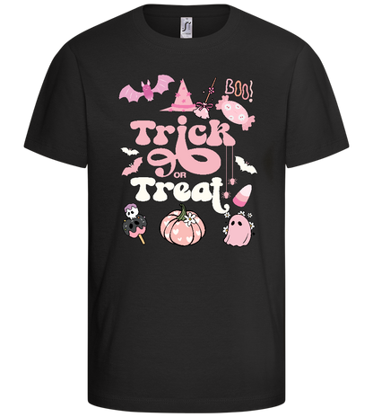 Cute Trick or Treat Design - Comfort kids fitted t-shirt_DEEP BLACK_front