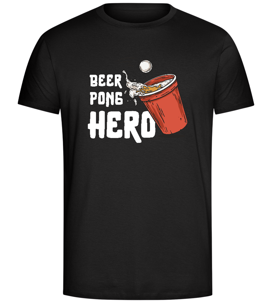 Beer Pong Hero Design - Comfort Unisex T-Shirt_DEEP BLACK_front