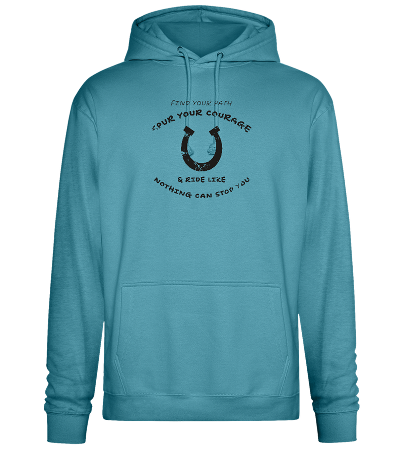 Spur Your Courage Design - Premium Essential Unisex Hoodie_POOL BLUE_front