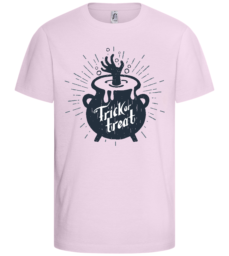 Trick or Treat Kettle Design - Comfort kids fitted t-shirt_LIGHT PINK_front