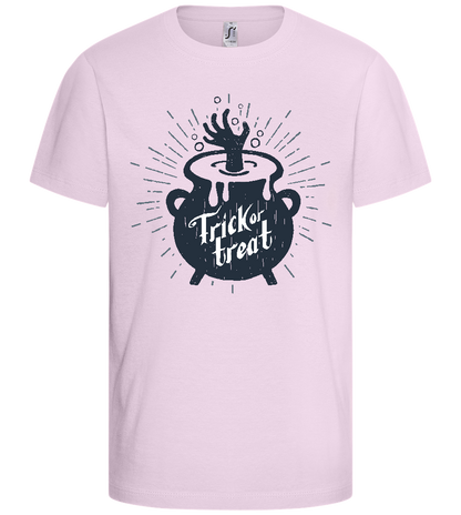 Trick or Treat Kettle Design - Comfort kids fitted t-shirt_LIGHT PINK_front