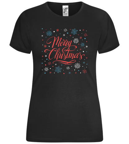 Merry Christmas Snowy Design - Comfort women's t-shirt_DEEP BLACK_front