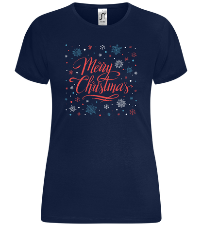 Merry Christmas Snowy Design - Comfort women's t-shirt_MARINE_front