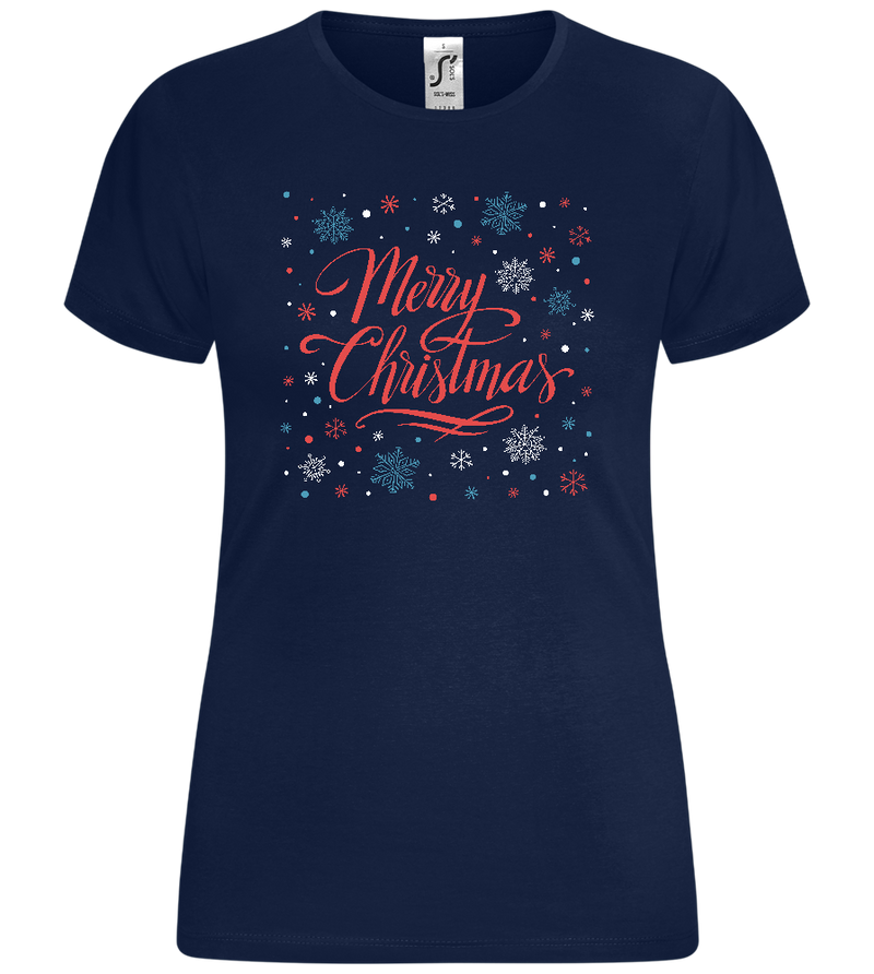 Merry Christmas Snowy Design - Comfort women's t-shirt_MARINE_front