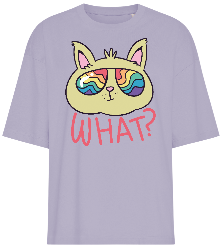Cat Wearing Rainbow Glasses Design - Premium women's oversized t-shirt_LILAK_front