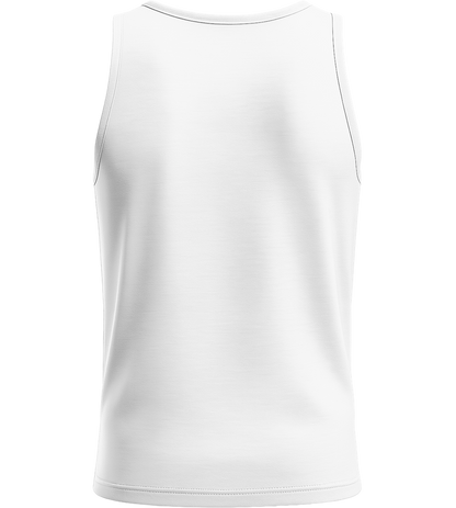 Flexing Shark Design - Basic men's tank top_WHITE_back