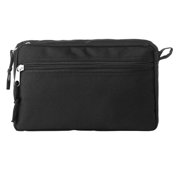 Double Zipper Toiletry Bag_BLACK_front