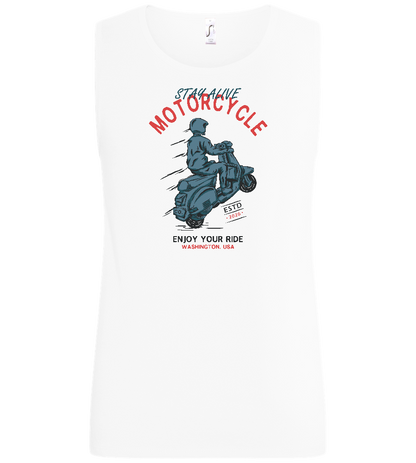 Stay Alive Motorcycle Design - Basic men's tank top_WHITE_front