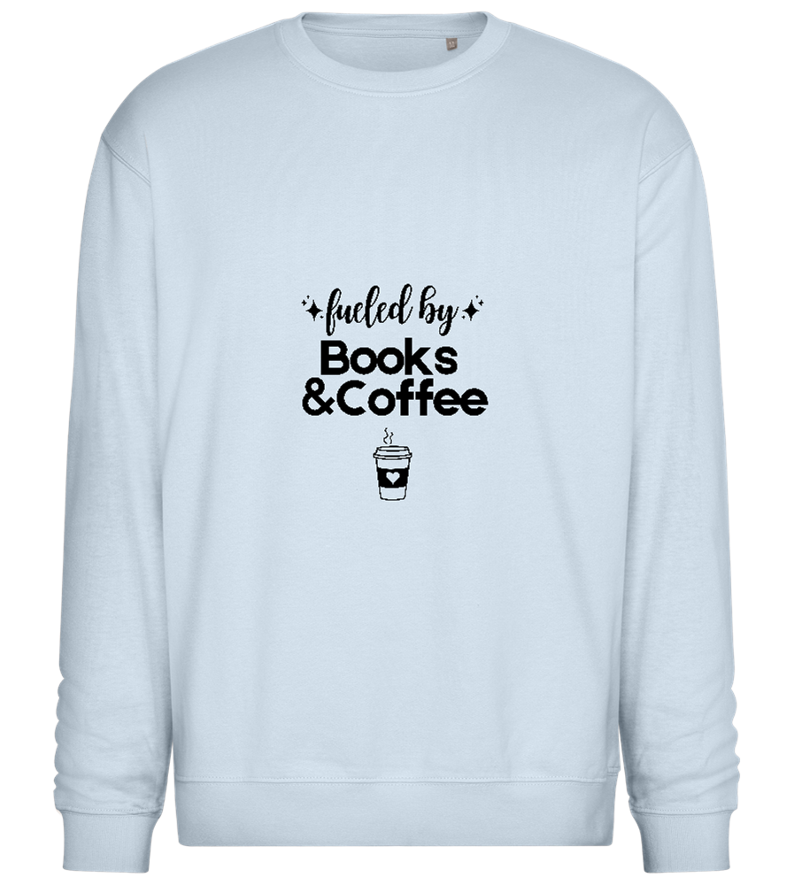 Books and Coffee Design - Comfort Essential Unisex Sweater_CREAMY BLUE_front