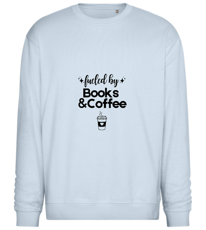 Books and Coffee Design - Comfort Essential Unisex Sweater_CREAMY BLUE_front