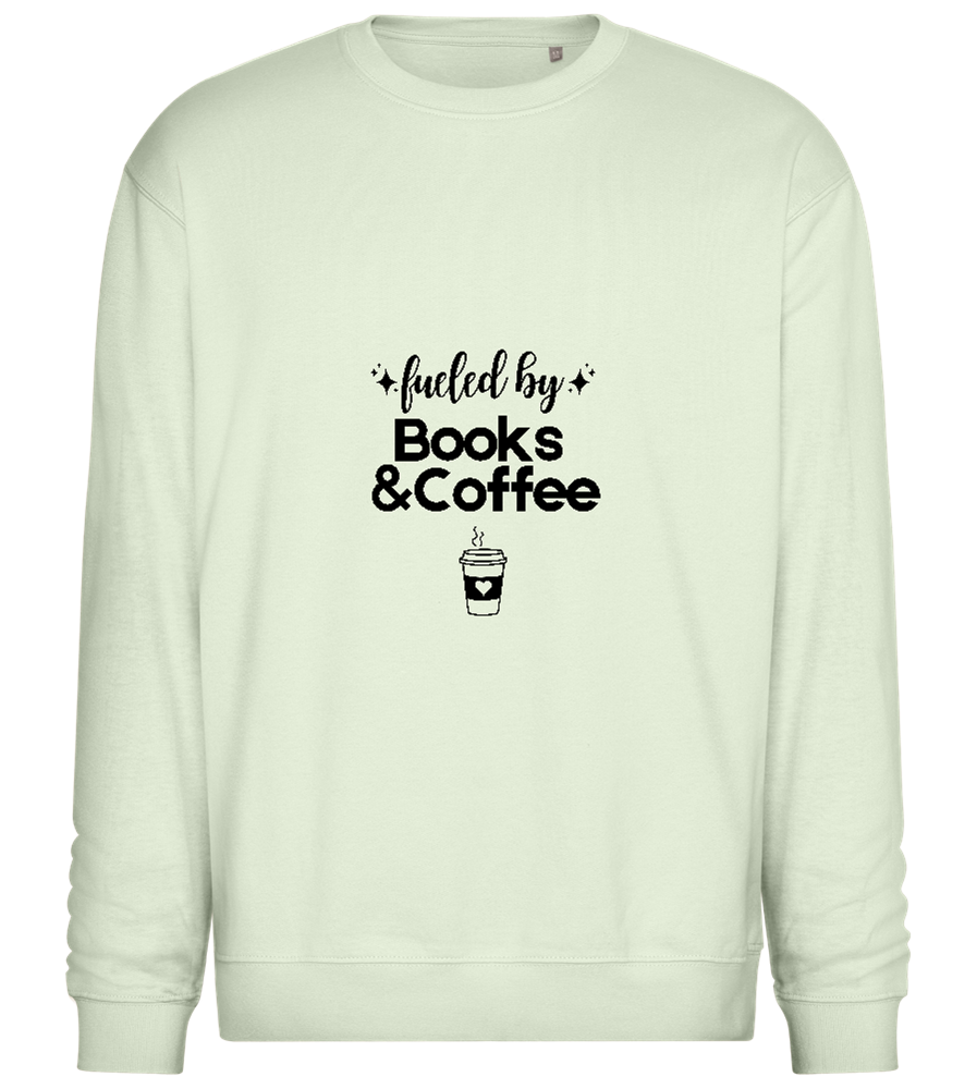 Books and Coffee Design - Comfort Essential Unisex Sweater_CREAMY GREEN_front