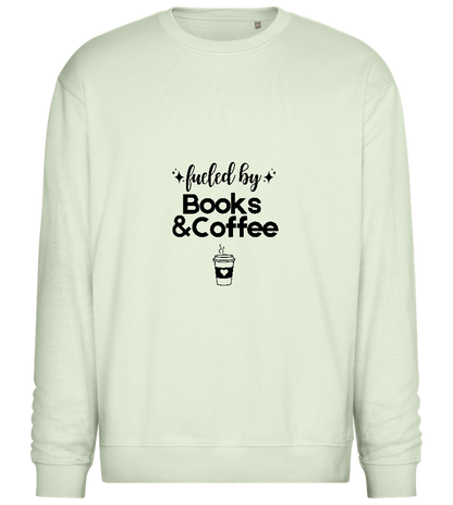 Books and Coffee Design - Comfort Essential Unisex Sweater_CREAMY GREEN_front