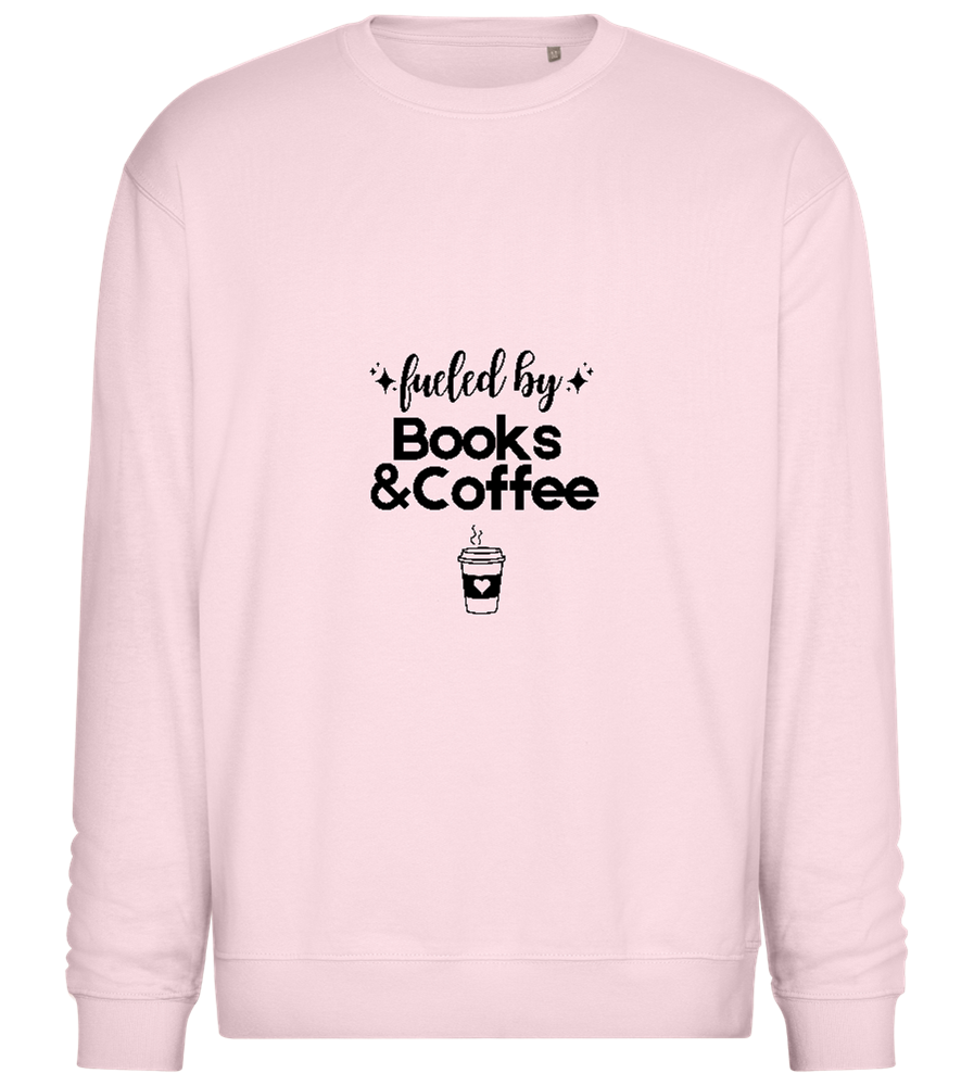 Books and Coffee Design - Comfort Essential Unisex Sweater_LIGHT PEACH ROSE_front