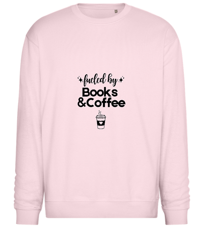 Books and Coffee Design - Comfort Essential Unisex Sweater_LIGHT PEACH ROSE_front