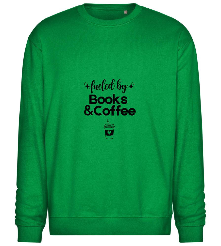 Books and Coffee Design - Comfort Essential Unisex Sweater_MEADOW GREEN_front