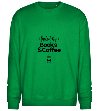 Books and Coffee Design - Comfort Essential Unisex Sweater_MEADOW GREEN_front