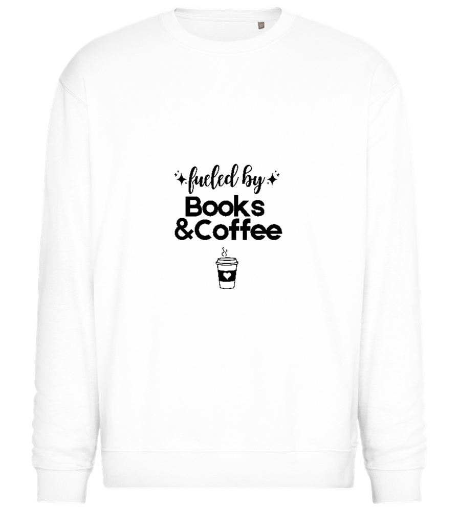 Books and Coffee Design - Comfort Essential Unisex Sweater_WHITE_front