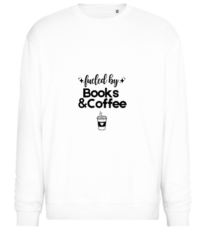 Books and Coffee Design - Comfort Essential Unisex Sweater_WHITE_front