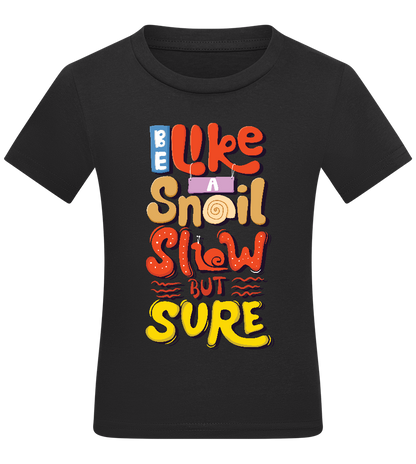 Slow but Sure Design - Comfort kids fitted t-shirt_DEEP BLACK_front