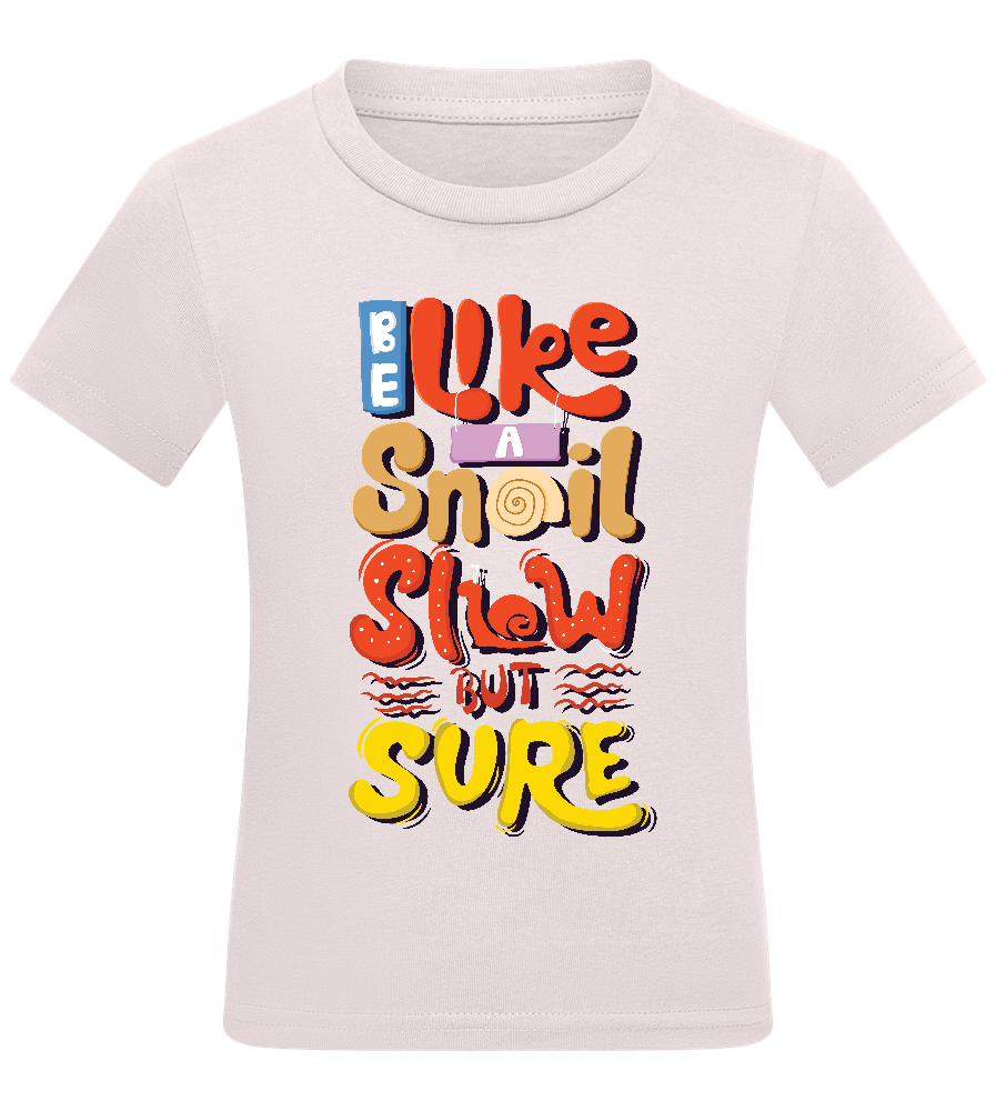 Slow but Sure Design - Comfort kids fitted t-shirt_LIGHT PINK_front