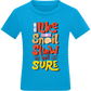 Slow but Sure Design - Comfort kids fitted t-shirt_TURQUOISE_front