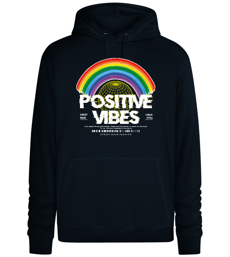 Positive Vibes Rainbow Design - Premium unisex hoodie_BLACK_front