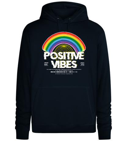 Positive Vibes Rainbow Design - Premium unisex hoodie_BLACK_front