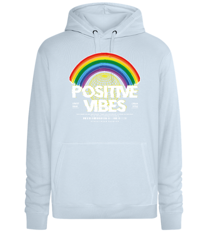 Positive Vibes Rainbow Design - Premium unisex hoodie_CREAMY BLUE_front