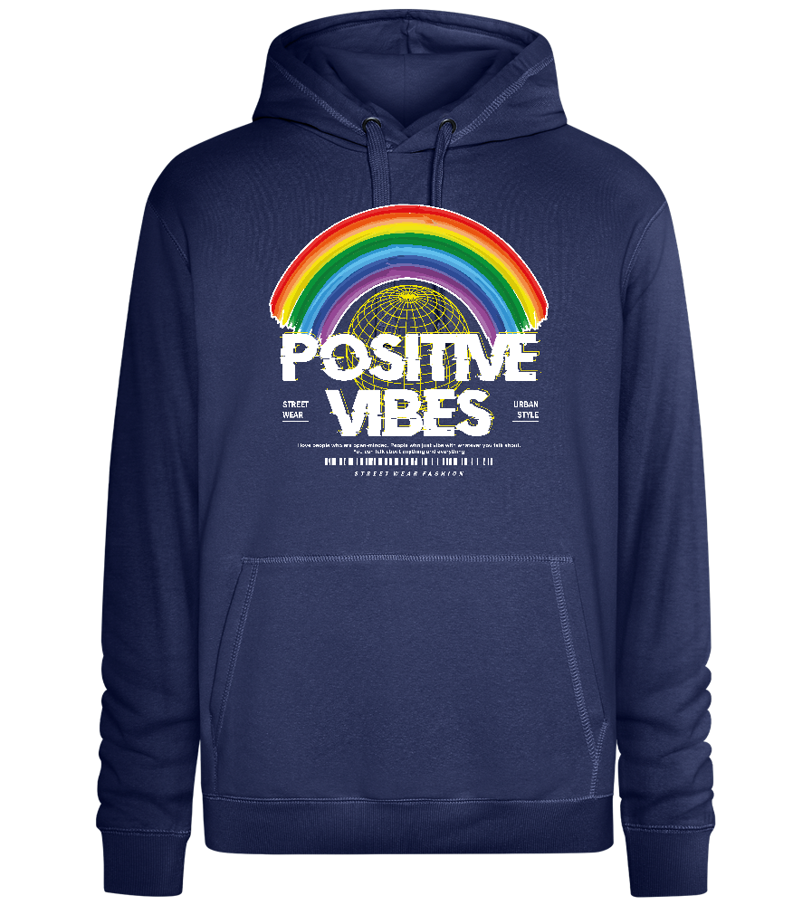 Positive Vibes Rainbow Design - Premium unisex hoodie_DENIM CHINA_front