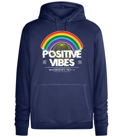 Positive Vibes Rainbow Design - Premium unisex hoodie_DENIM CHINA_front