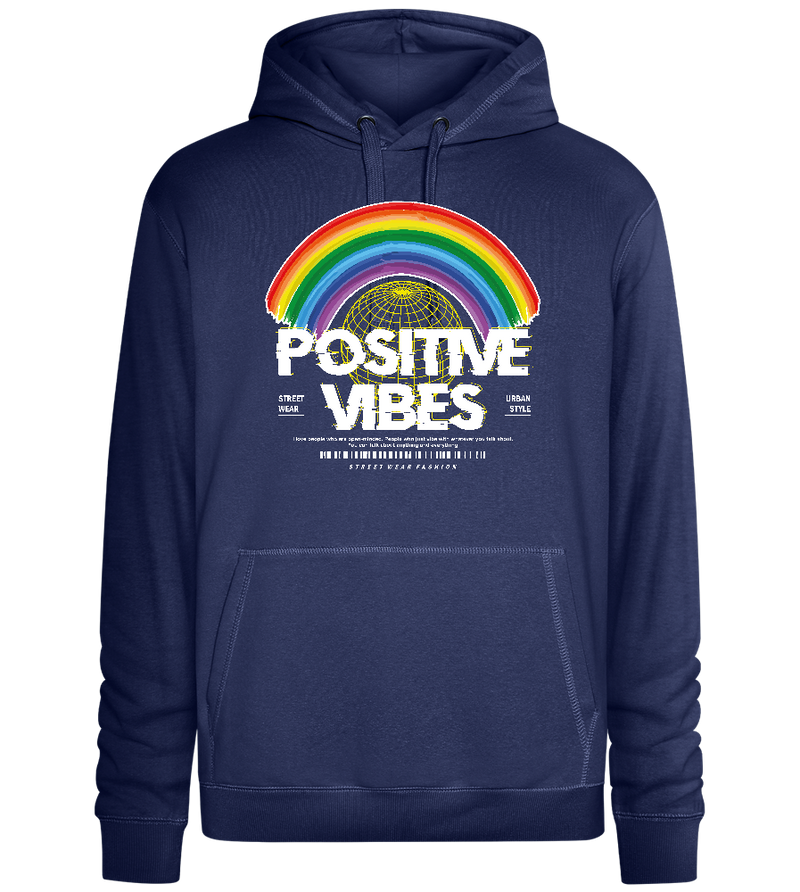 Positive Vibes Rainbow Design - Premium unisex hoodie_DENIM CHINA_front